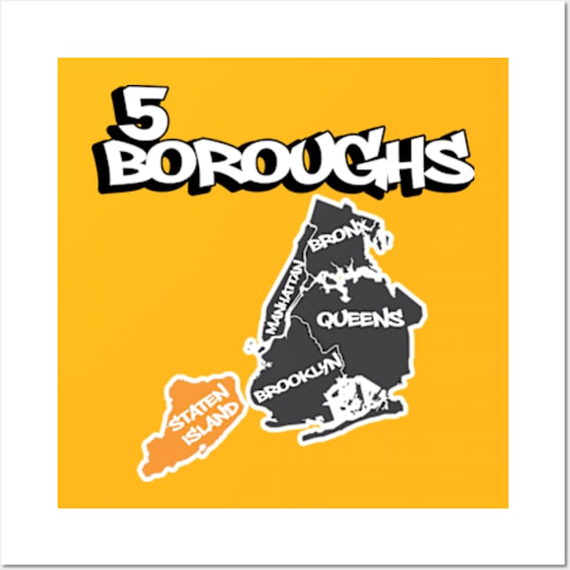 5 Boroughs Wall Art by Gamers Gear